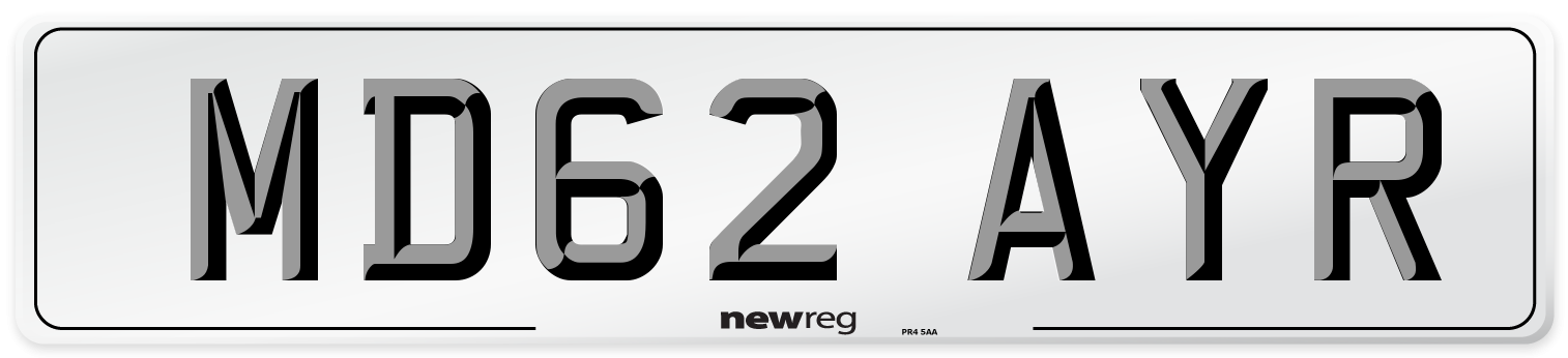 MD62 AYR Number Plate from New Reg